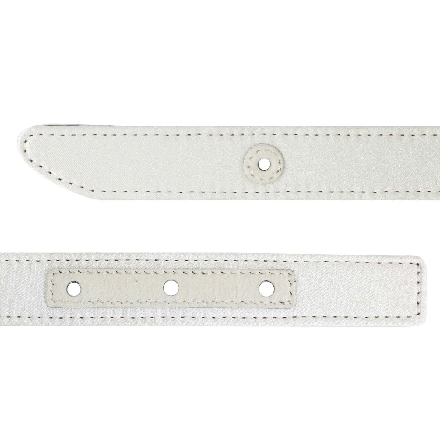 Silk Satin & Calf Leather Belt Straps