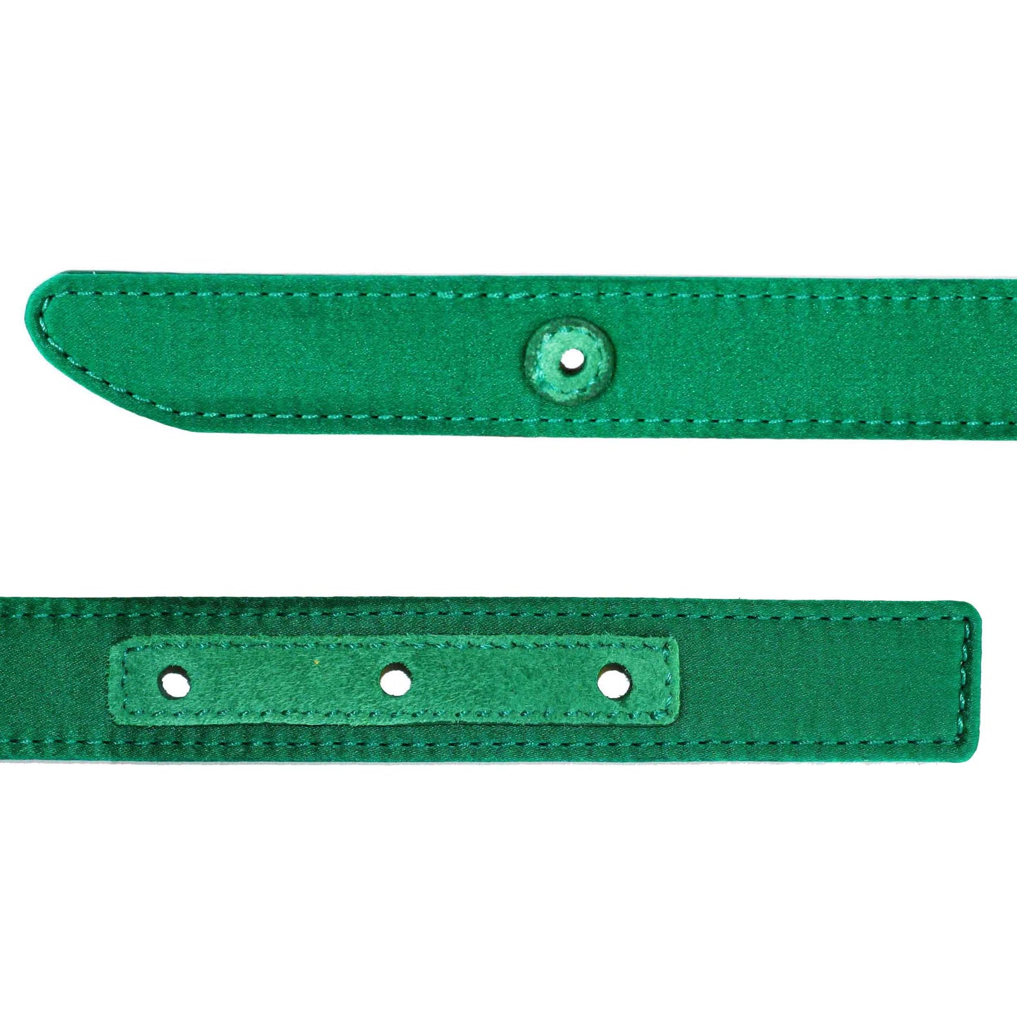 Silk Satin & Calf Leather Belt Straps