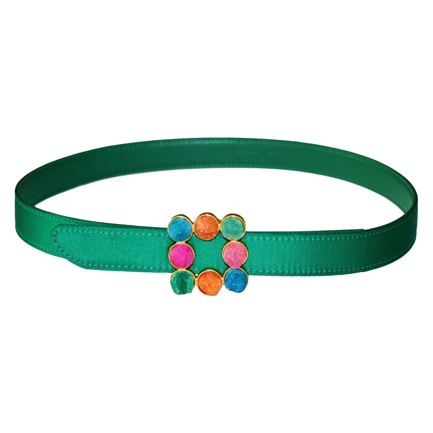 Silk Satin & Calf Leather Belt Straps