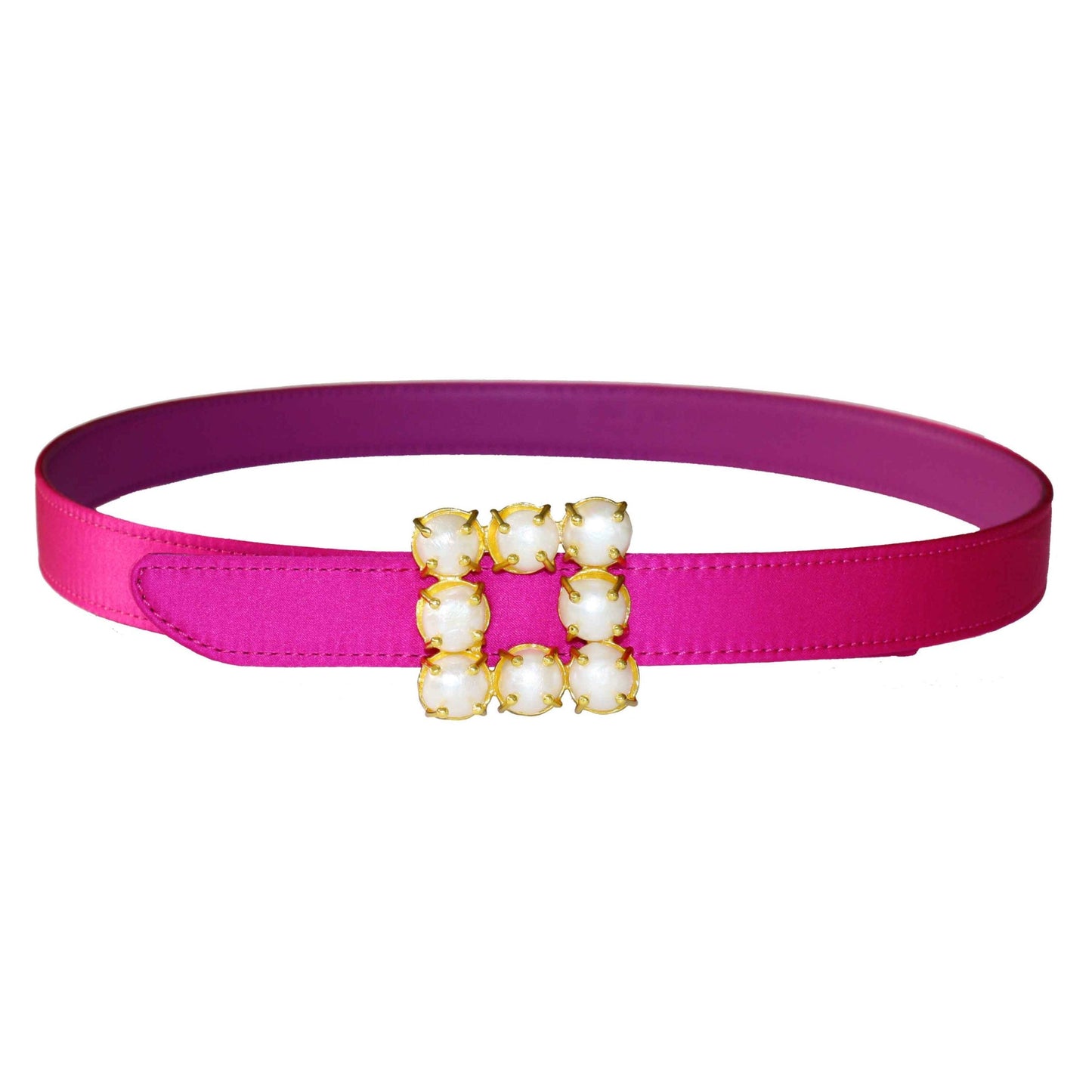 Silk Satin & Calf Leather Belt Straps