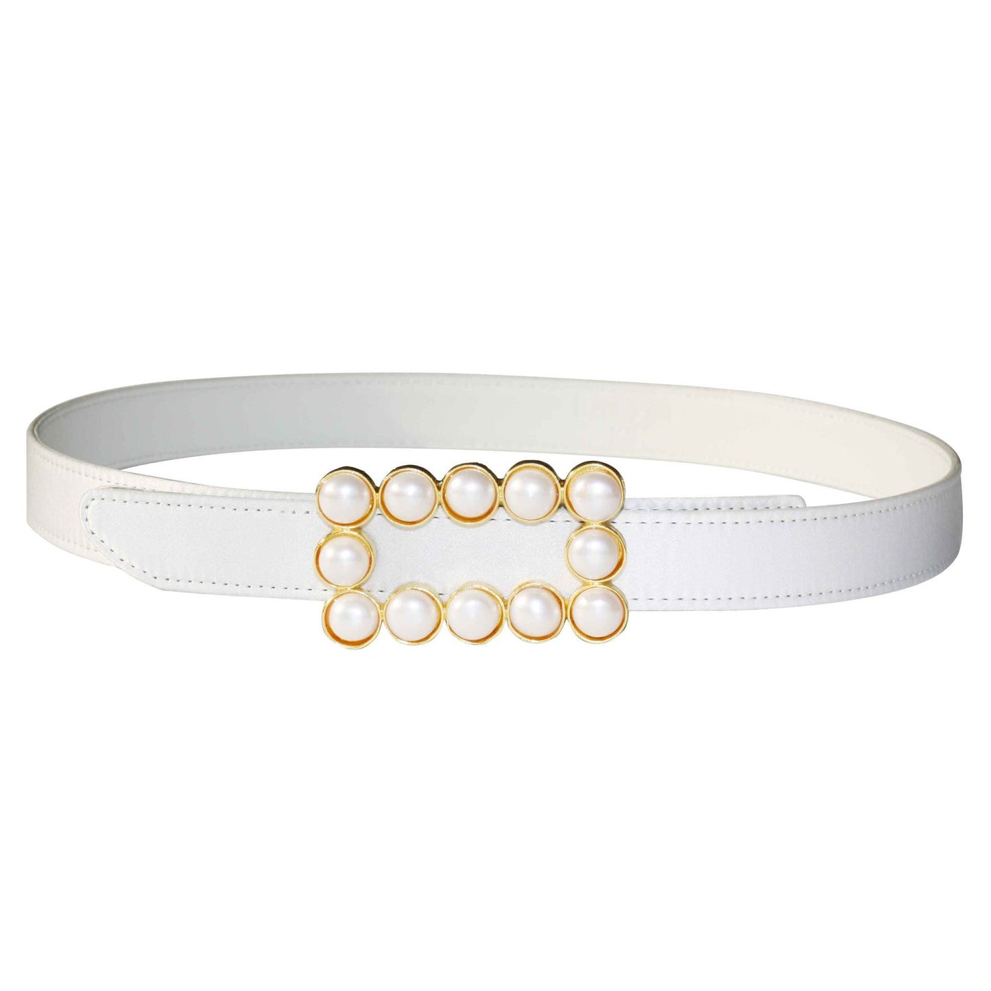 Silk Satin & Calf Leather Belt Straps