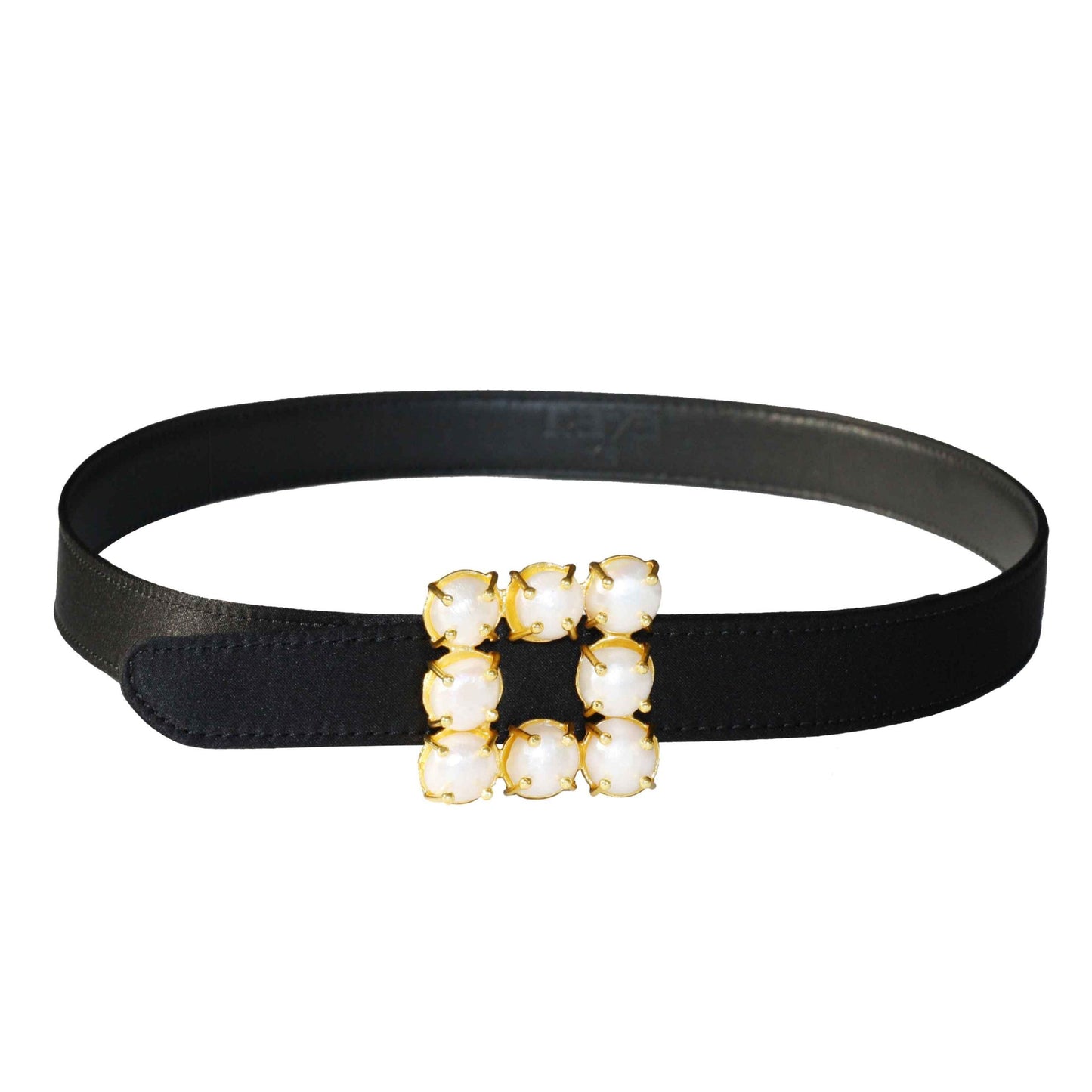 Silk Satin & Calf Leather Belt Straps