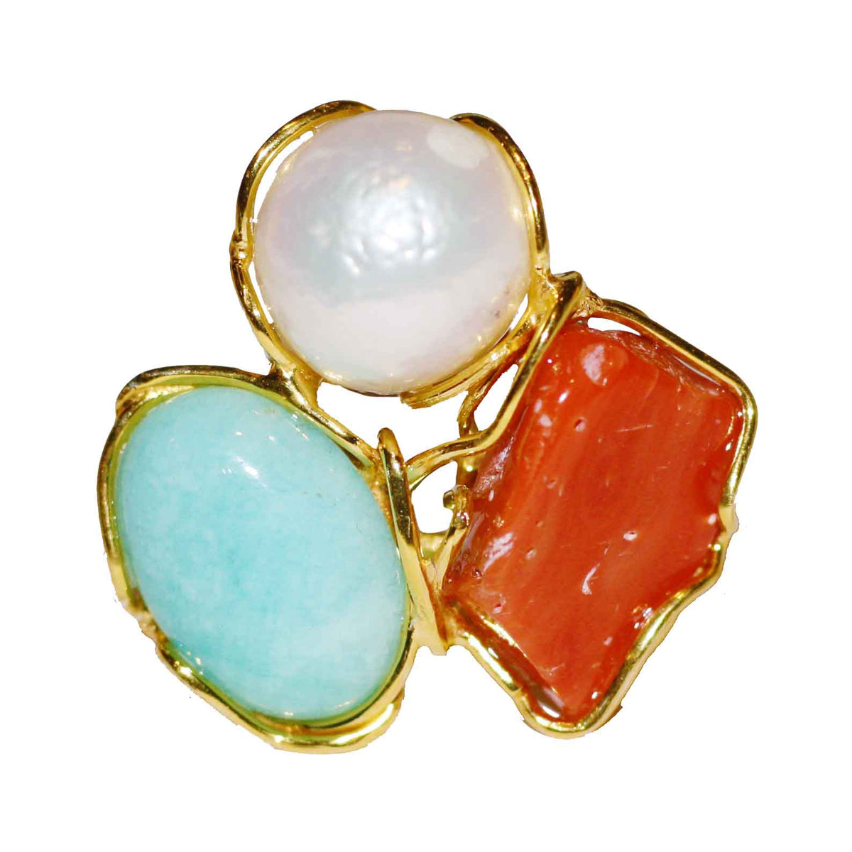 Iderah Silver Gold Plated Ring