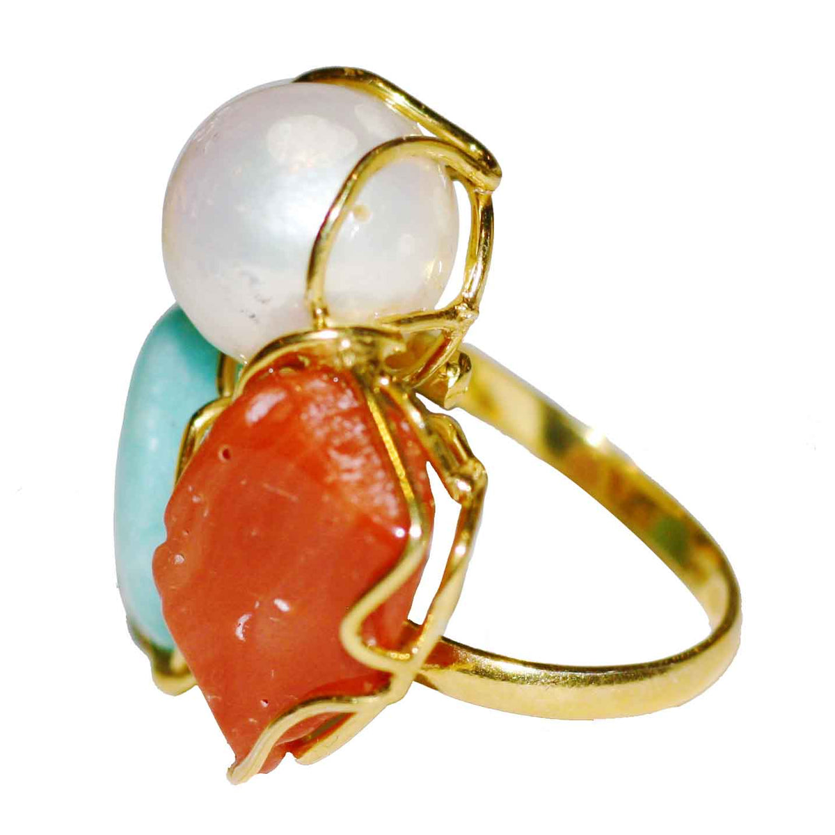 Iderah Silver Gold Plated Ring