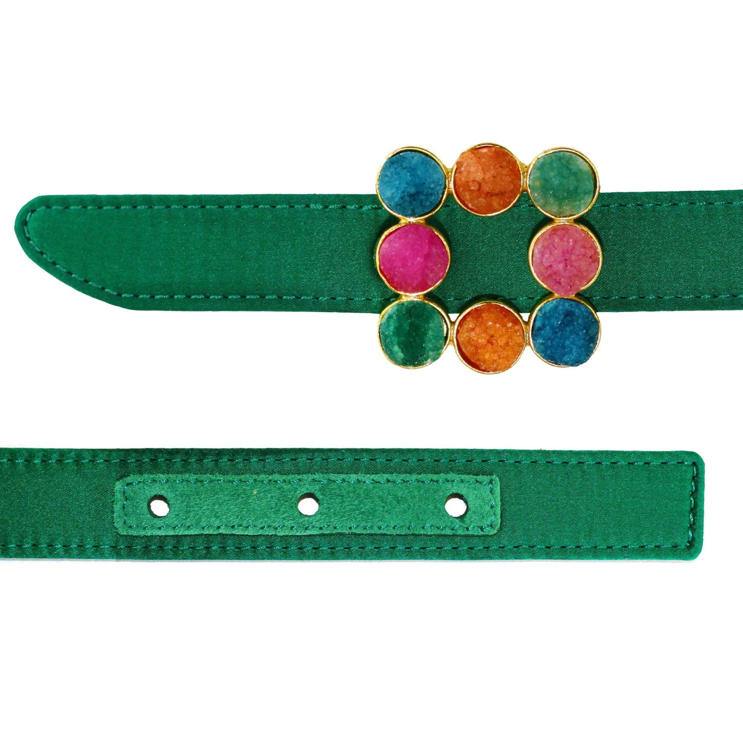 Multicolour Druzy Belt Buckle