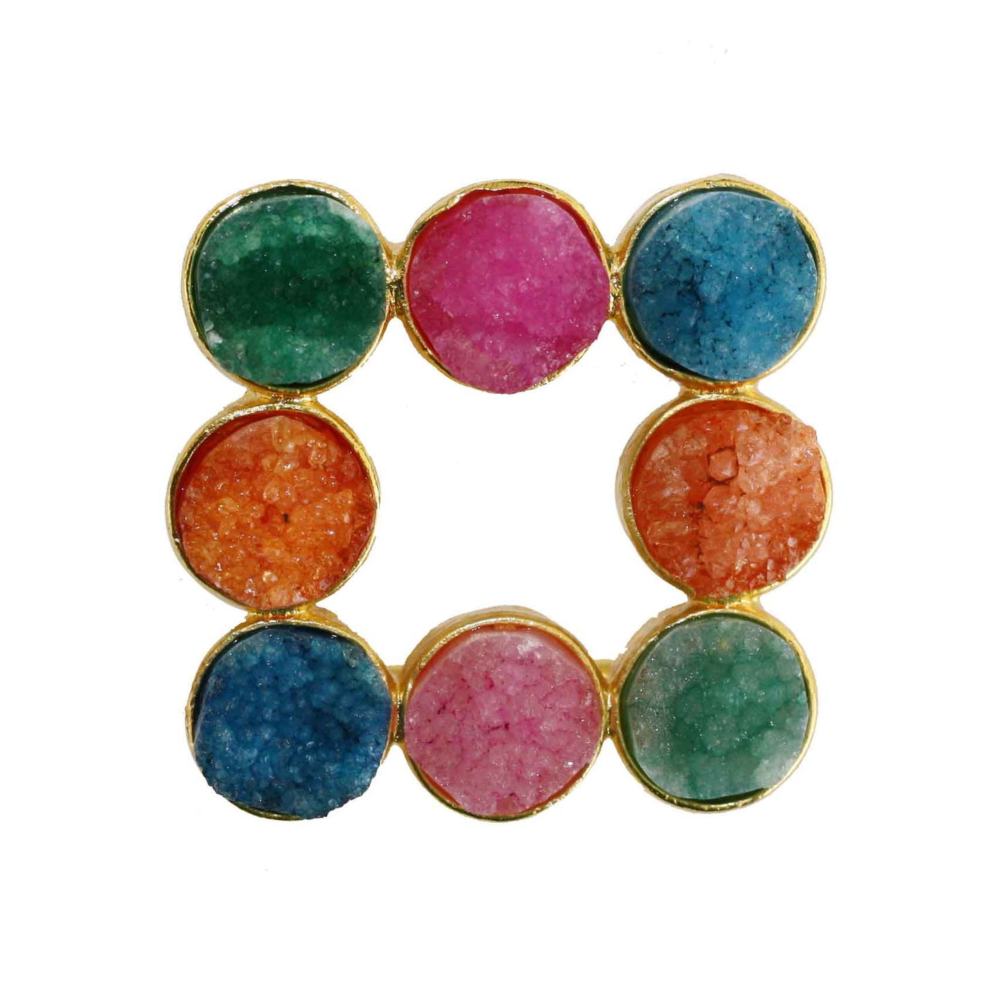 Multicolour Druzy Belt Buckle